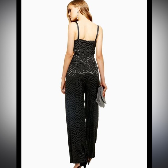 Top Shop Diamante Black Romper with Beaded Accents and side cut outs - Picture 11 of 12